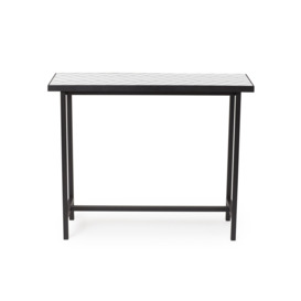 Herringbone Tile Console Table 100cm, Pure White