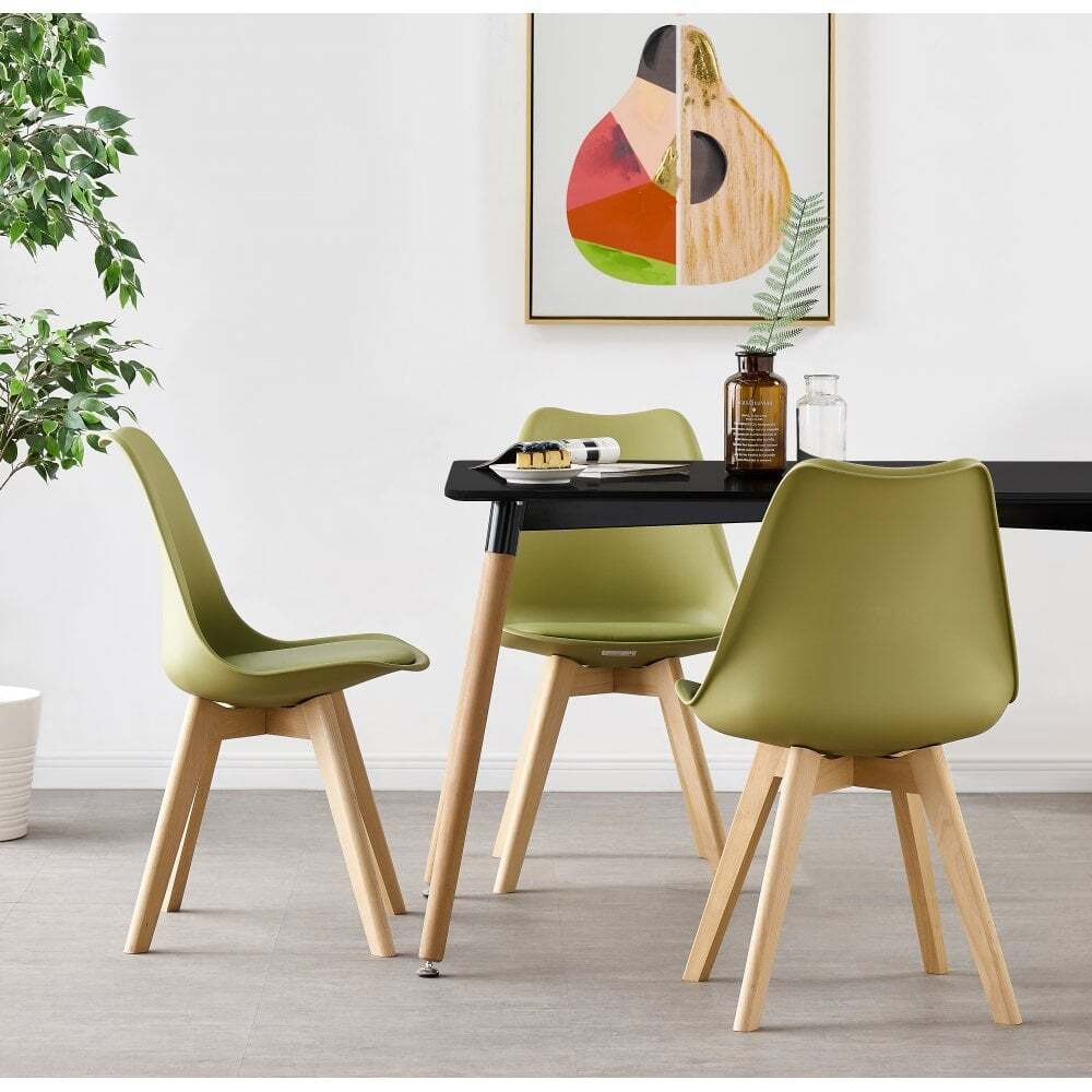 Jamie Halo Dining Table Set with 4 Chairs Colour Lime Green, Table co