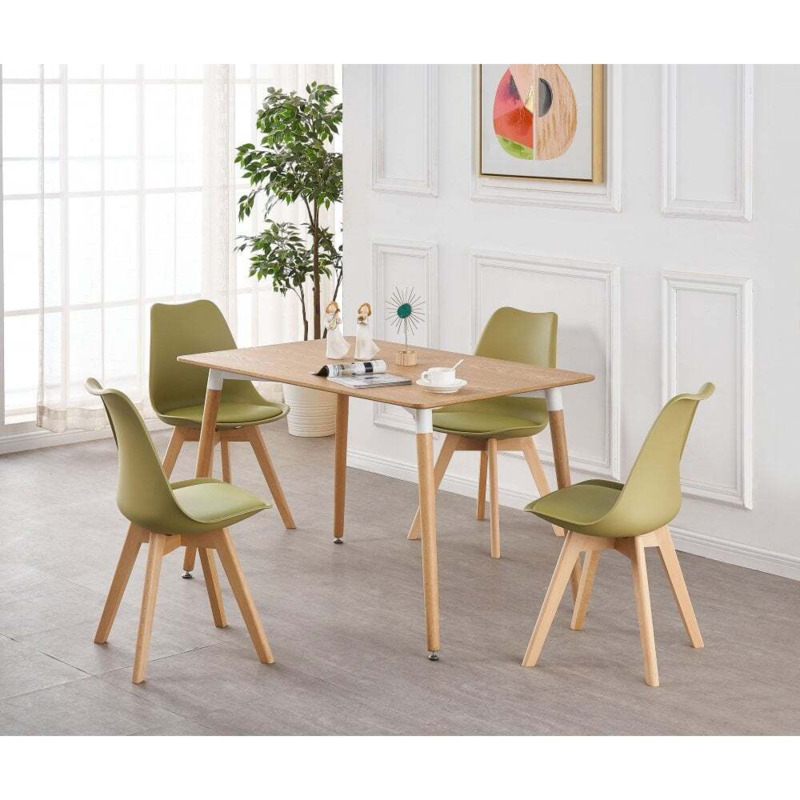 Jamie Halo Dining Table Set with 4 Chairs Colour Lime Green, Table co