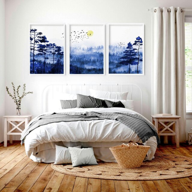 Rackhams Scandi art prints - set of 3 Bedroom wall art - - 20 x 30 in ...