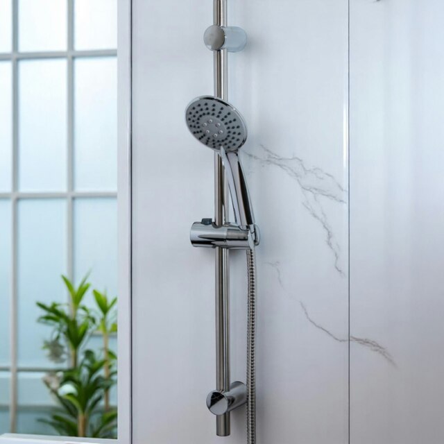 Rackhams Spectra Chrome 3-spray Pattern Shower Riser Rail Kit ...