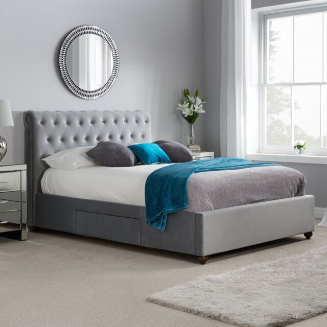 Rackhams Marlow Bed - Grey - King by Rackhams | ufurnish.com