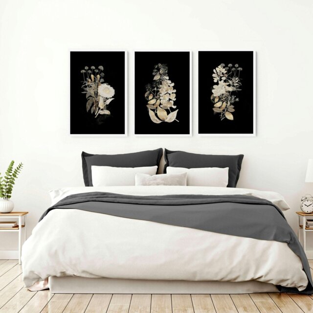 Rackhams Bedroom wall art - set of 3 wall art prints - 16 x 22 inches ...