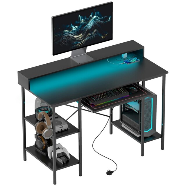 Gaming Setup Keyboard Rack Rackhams Gaming Desk with Monitor Stand and Sliding Keyboard Tray ...