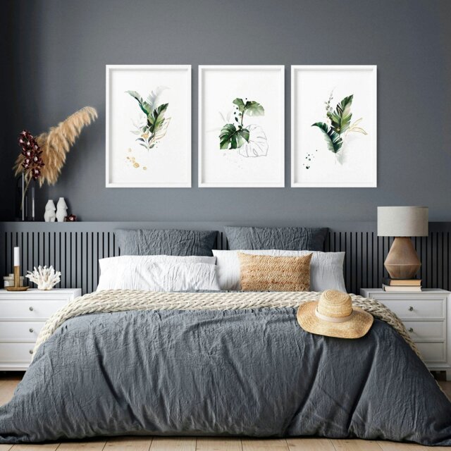 Rackhams Tropical bedroom decor - set of 3 wall art prints - - 20 x 30 ...