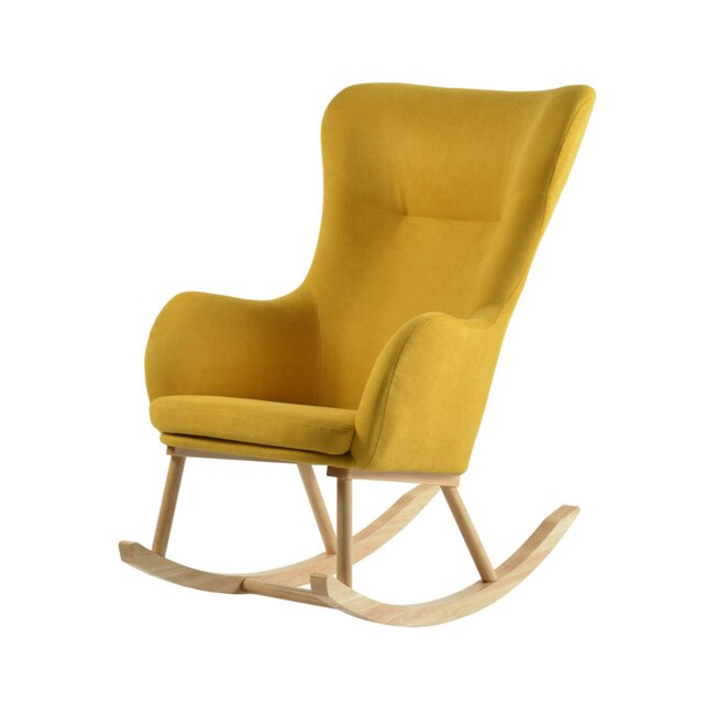 Rackhams Paxton Nursing Rocking Chair - Natural Wood and Mustard Yellow ...