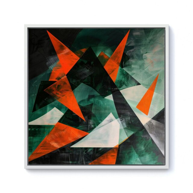 "Rackhams Curved Geometry Framed Canvas - - White - 30"" x 30""" by ...