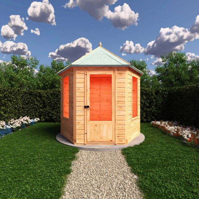 Rackhams Welton Hexagonal Gazebo Summerhouse 8x7 12mm Cladding by ...