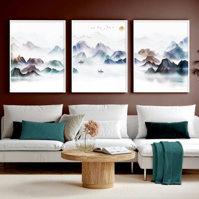 Rackhams Art for the living room wall - set of 3 wall art prints - - A4 ...