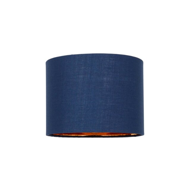 "Rackhams Modern Navy Blue Cotton Fabric Small 8"" Lamp Shade with ...
