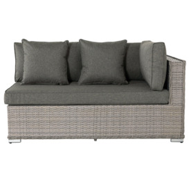 Rattan Garden Day Bed Sofa Left As You Sit in Grey - Monaco - Rattan Direct