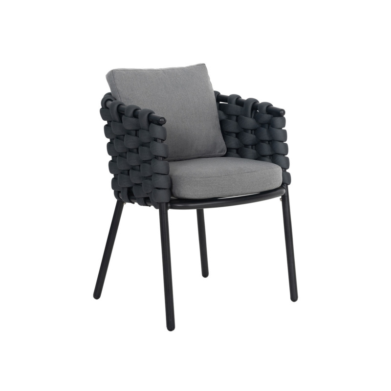 Pair of Rope Weave Garden Dining Chairs Selene by Rattan Direct