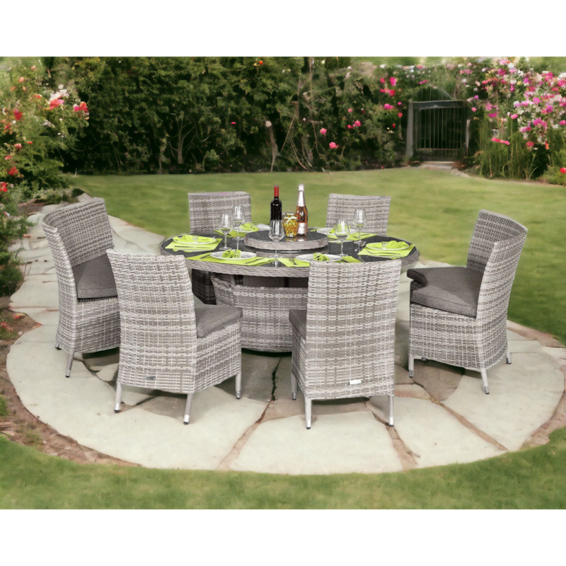 Oxford Rattan Garden Dining Set in Grey - Rattan Direct by Rattan ...