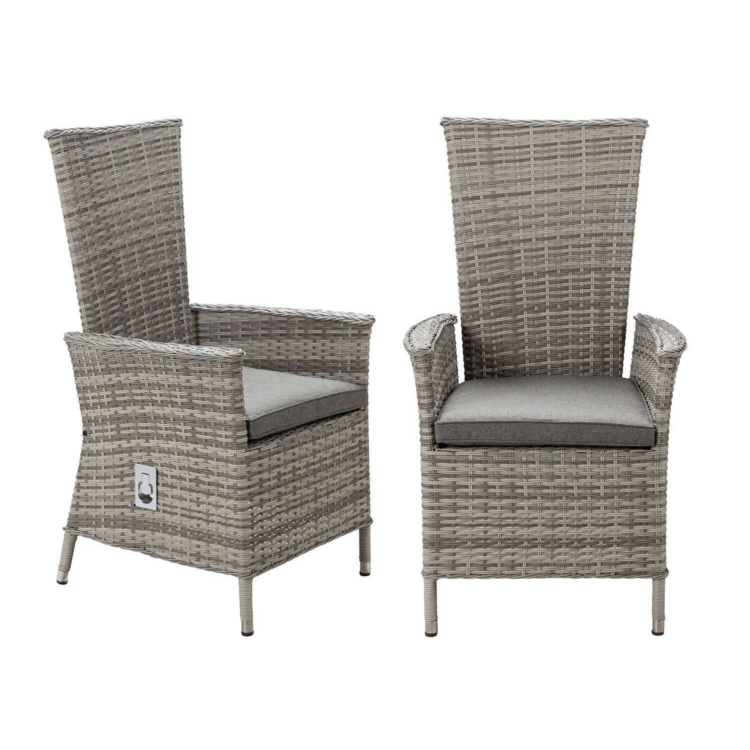 Reclining Rattan Garden Chairs in Grey Cambridge Rattan Direct by