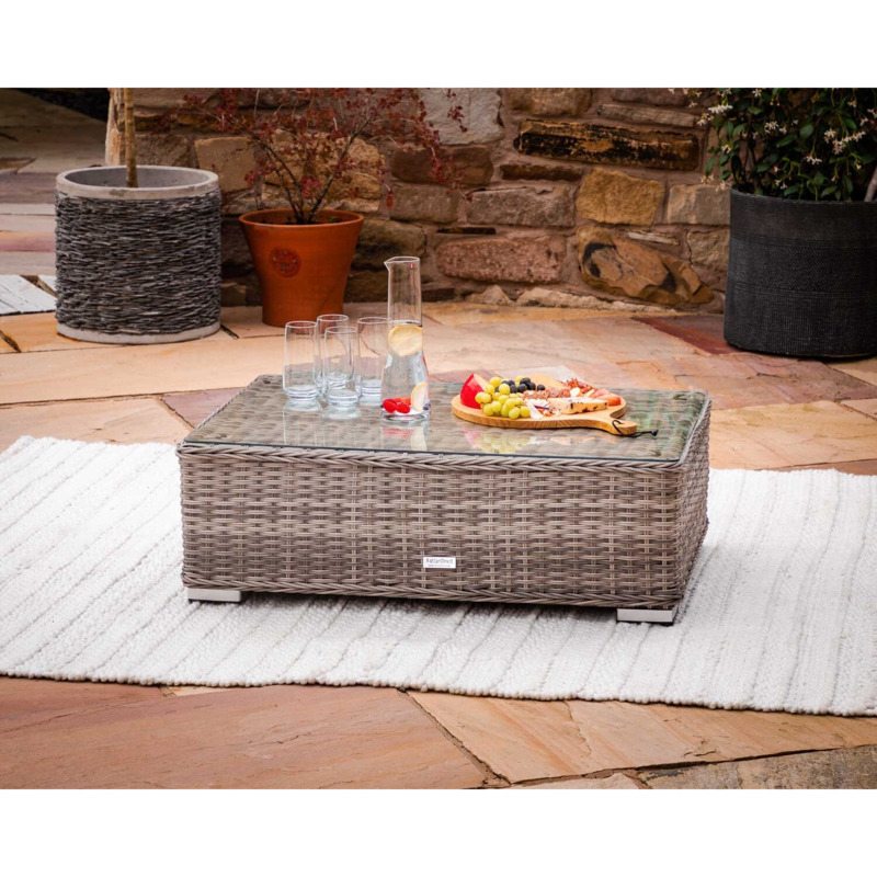 Rattan Garden Coffee Table in Grey Lisbon Rattan Direct by Rattan