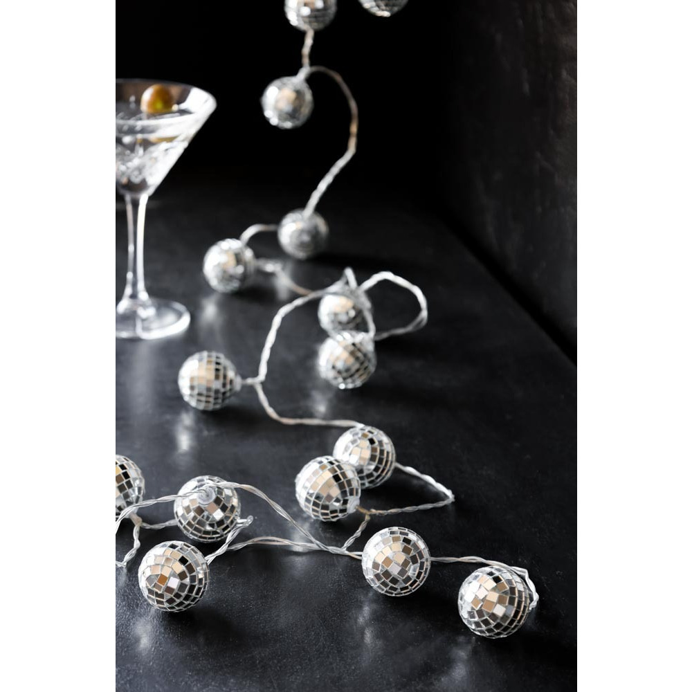 Silver Disco Ball Fairy Lights by Rockett St