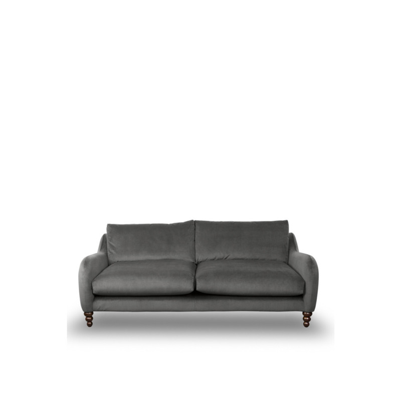 Beautiful ExtraLarge 4Seater Sofa In Slate Grey Velvet by Rockett St