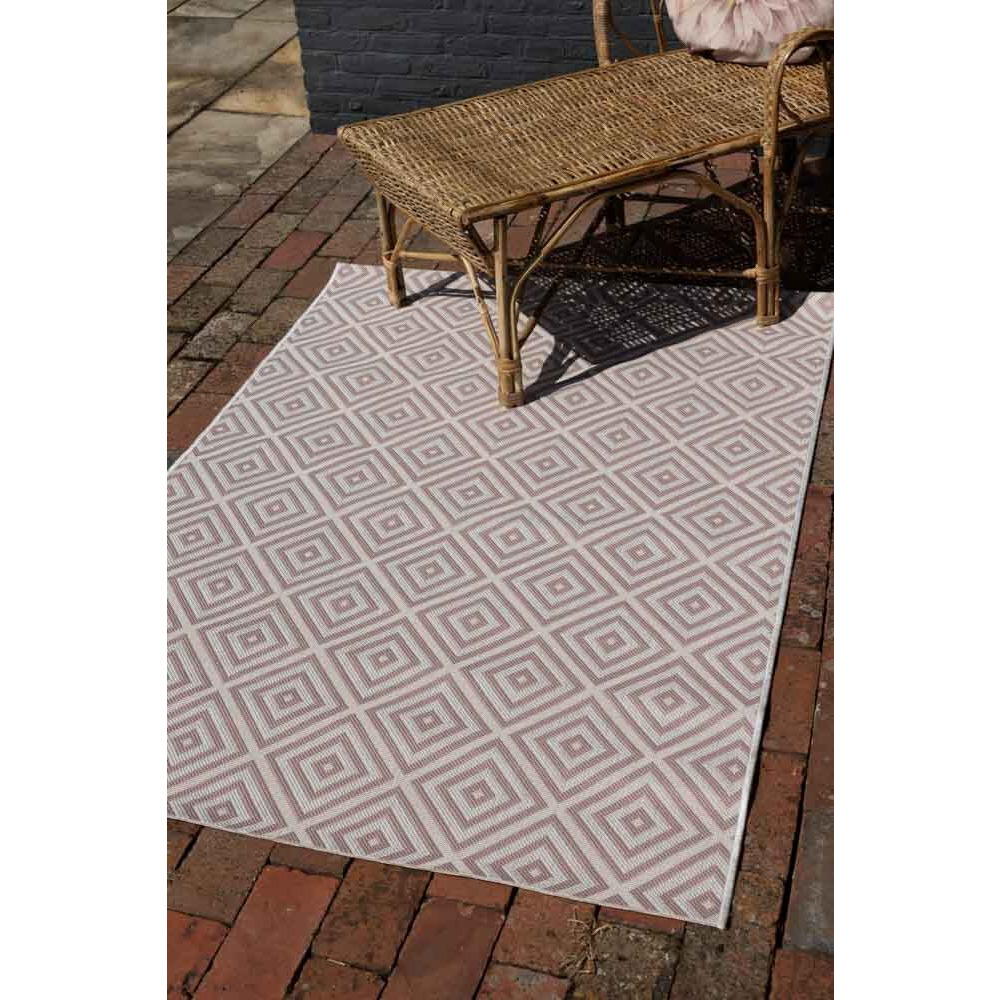 Pink Diamond Indoor/Outdoor Garden Rug 3 Sizes Available by Rockett