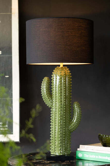 Dark Green Cactus Table Lamp by Rockett St George | uFurnish.com