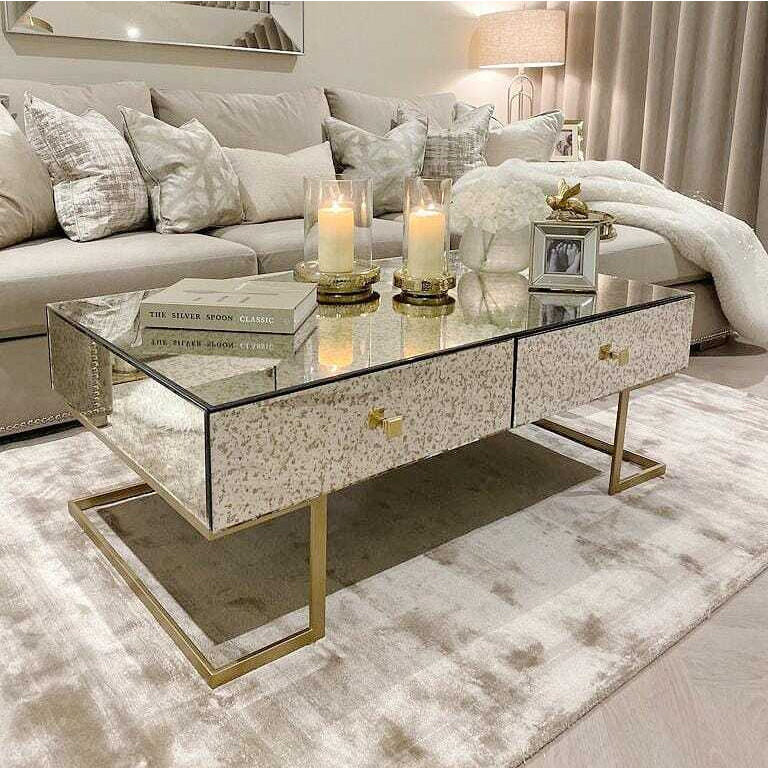 Juliana 4 Drawer Mirrored Coffee Table by Rowen Homes