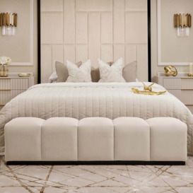 Venus Cream Premium Upholstered Bench, Super King