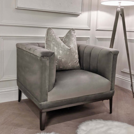 Isabella Dove Grey Velvet Premium Occasional Chair
