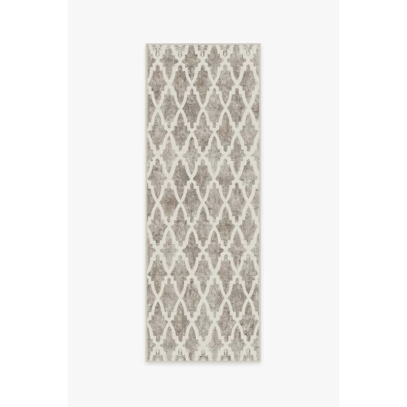 Soraya Trellis Ash Grey Rug 75x215 Machine Washable Area Rug Kid