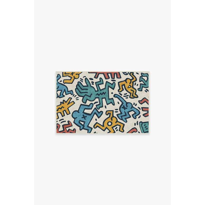 Keith Haring Block Party Multicolour 60x90 Machine Washable Area