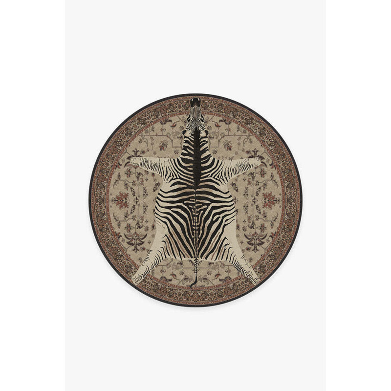 185 Round Machine Washable Area Rug Kid & Pet Friendly Indoor