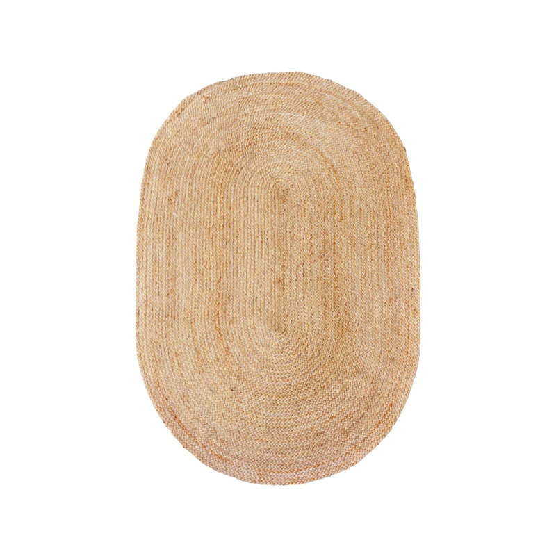 Hey Jute Oval Handwoven Area Rug, Natural, 80x150 cm by Sazy
