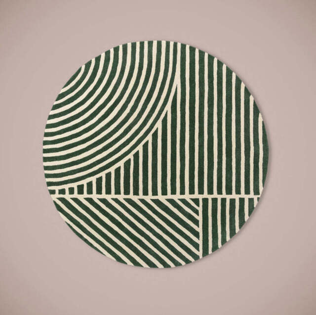 Field Pattern Round Wool Rug 180cm by Sazy | ufurnish.com