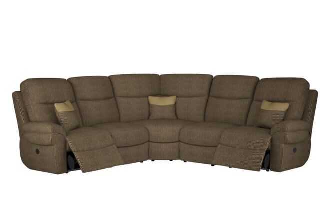 La-Z-Boy Brown Tamla Fabric 2 Corner 2 Power Recliner Sofa by SCS ...