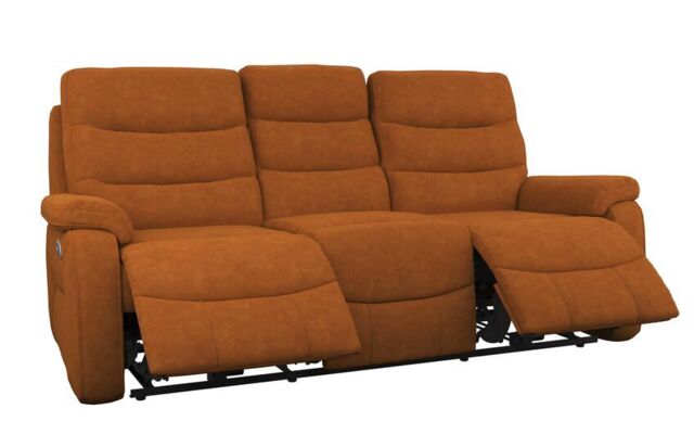 La-Z-Boy Brown Fabric Tucson 3 Seater Power Recliner Sofa by SCS ...