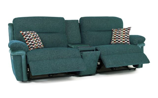 La-Z-Boy Toledo Fabric 3 Seater Power Recliner Sofa with Head Tilt ...