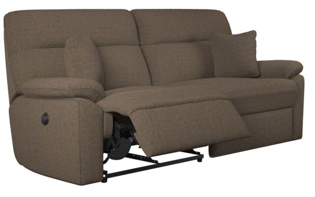 La-Z-Boy Brown Alabama Fabric 3 Seater Power Recliner Sofa by SCS ...