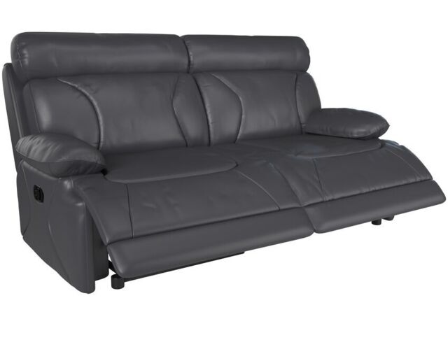 La-Z-Boy Grey Raleigh 3 Seater Manual Recliner Sofa by SCS | uFurnish.com