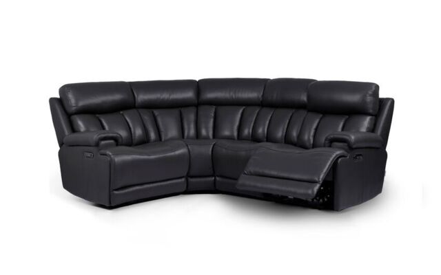 La-Z-Boy Grey Leather Empire 1 Corner 2 Power Recliner Sofa With Head ...