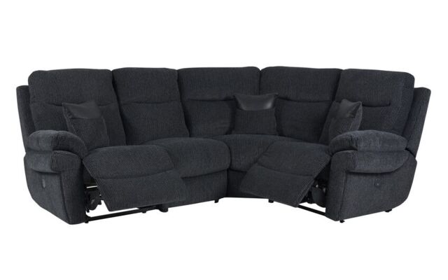 La-Z-Boy Black Tamla Fabric 2 Corner 1 Power Recliner Sofa by SCS ...