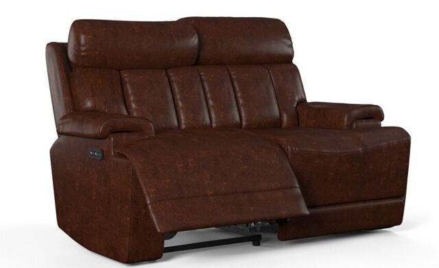 La-Z-Boy Brown Leather Empire 2 Seater Power Recliner Sofa With Head ...