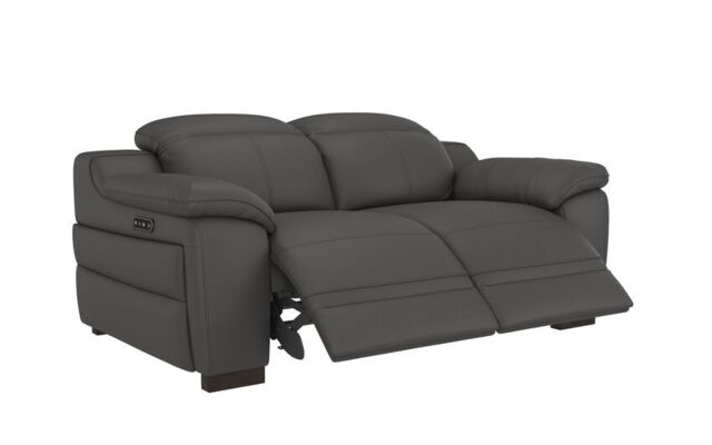 La-Z-Boy Grey Austin 2 Seater Power Recliner Sofa with Manual Head Tilt ...