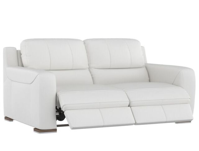 SiSi Italia White Lucca 3 Seater Power Recliner Sofa by SCS | uFurnish.com