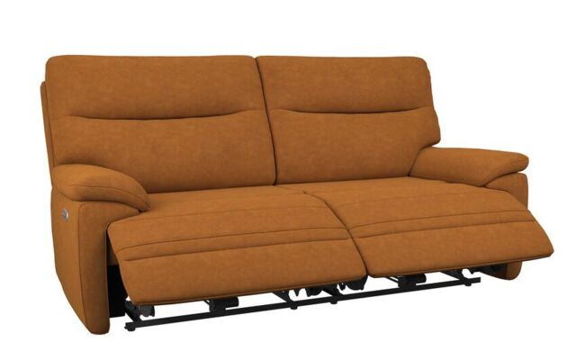La-Z-Boy Brown Fabric Boston 3 Seater Power Recliner Sofa by SCS ...