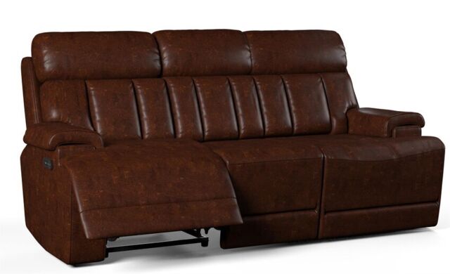 La-Z-Boy Brown Empire 3 Seater Power Recliner Sofa With Head Tilt by ...