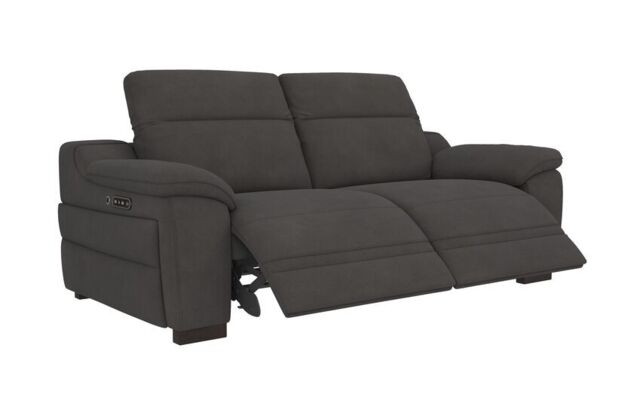 La-Z-Boy Grey Fabric Austin 3 Seater Power Recliner Sofa with Power ...