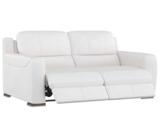 SiSi Italia White Lucca 3 Seater Power Recliner Sofa by SCS | uFurnish.com