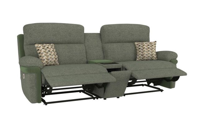 La-Z-Boy Green Toledo Fabric 3 Seater Power Recliner Sofa with Head ...
