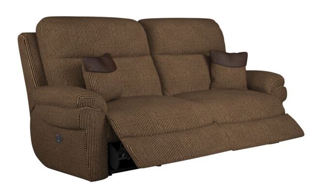 La-Z-Boy Brown Tamla Fabric 3 Seater Power Recliner Sofa by SCS ...
