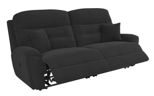 La-Z-Boy Black Columbus Fabric 3 Seater Power Recliner Sofa by SCS ...