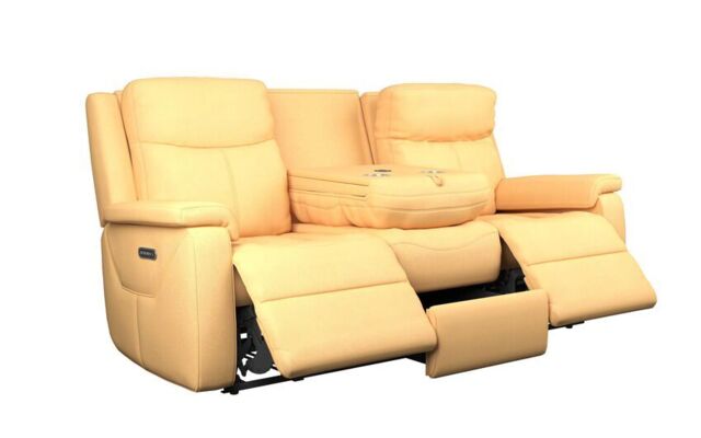 La-Z-Boy Brown Daytona Leather 3 Seater Power Recliner Sofa with Head ...
