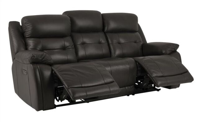 La-Z-Boy Brown Leather El Paso 3 Seater Power Recliner Sofa with Head ...